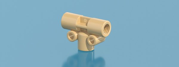 PEEK internal threaded T-type three-way connector
